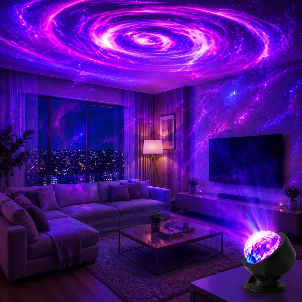 LED Galaxy Projector Light Colorful Galaxy Sky Projector Bedroom Night Light Kids Room Decoration Christmas Party Decoration