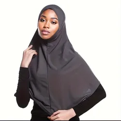 Pianura pronto da indossare Hijab per le donne turbanti istantanei musulmani sciarpa in Jersey morbido vestiti islamici lunghi Hijab Abaya