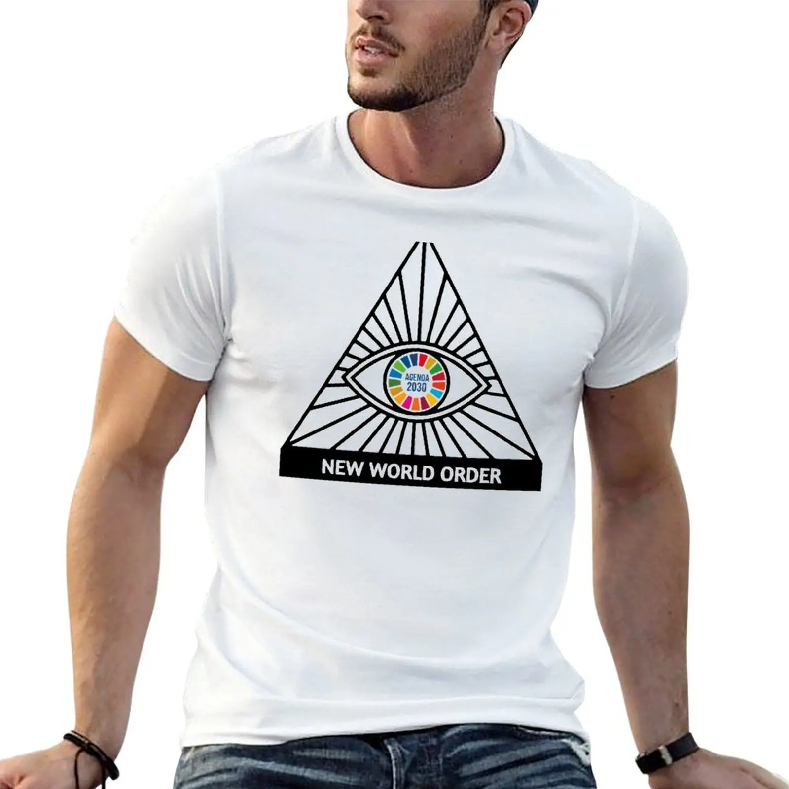 

AGENDA 2030 NEW WORLD ORDER T-Shirt cotton tshirt 100% funny t shirts man T-Shirt