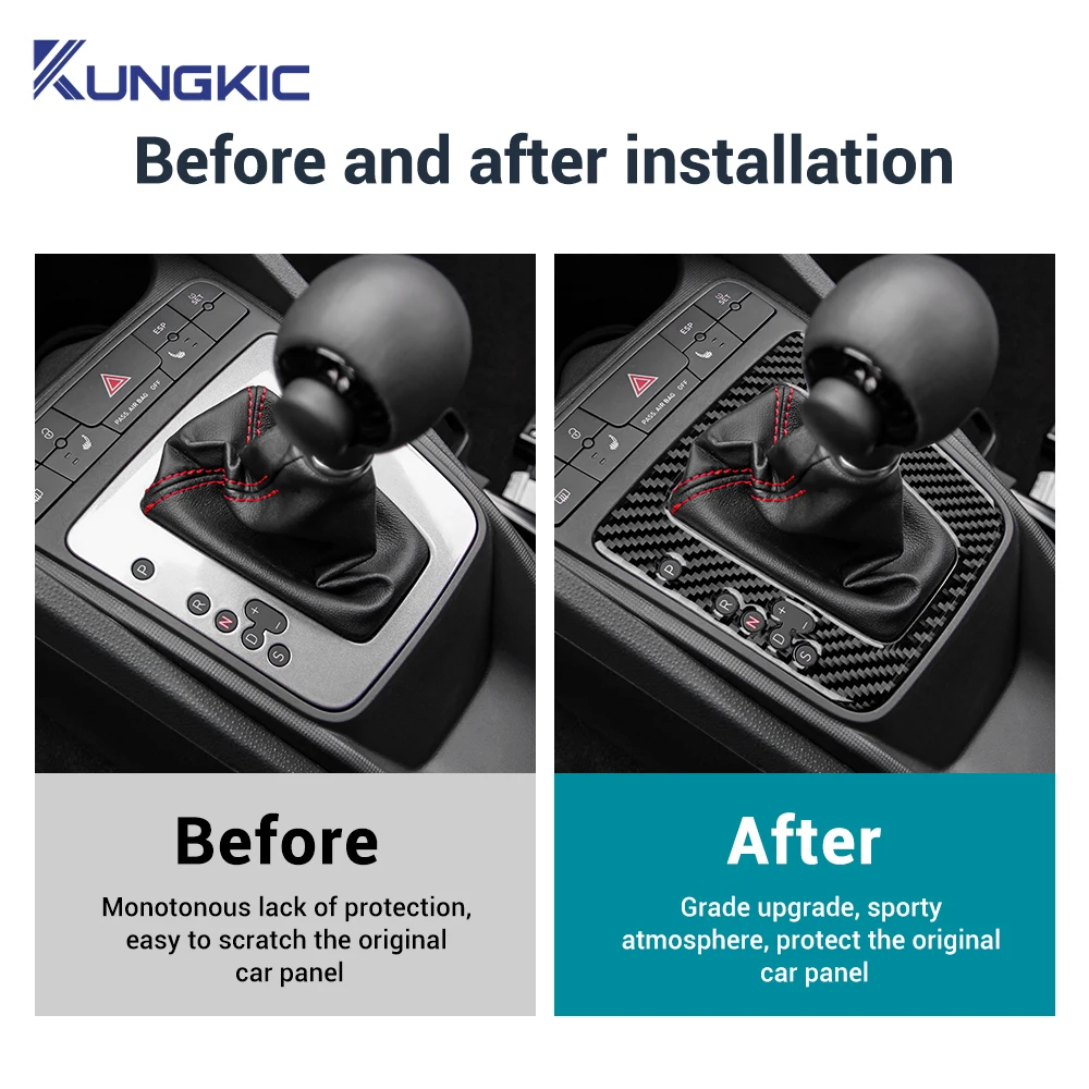 

For Seat Ibiza 6j 2009 2010 2011 2012 2013 2014 Real Soft Carbon Fiber Sticker LHD Car Gear Shift Panel Trim Accessories