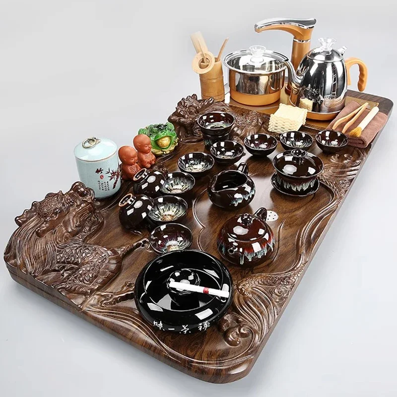 

Wooden Service Tea Set Gift Kung Fu Matcha Chinese Ceremony Luxury Tea Set Afternoon Living Room Strainer Juego De Te Teaware