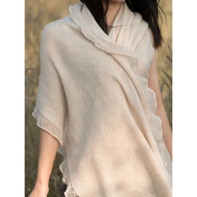 

Trendy 100% Cashmere Shawl Women Tassels Perfect Accessories Wrap Casual Scarf Warm Soft Fashion Mantles