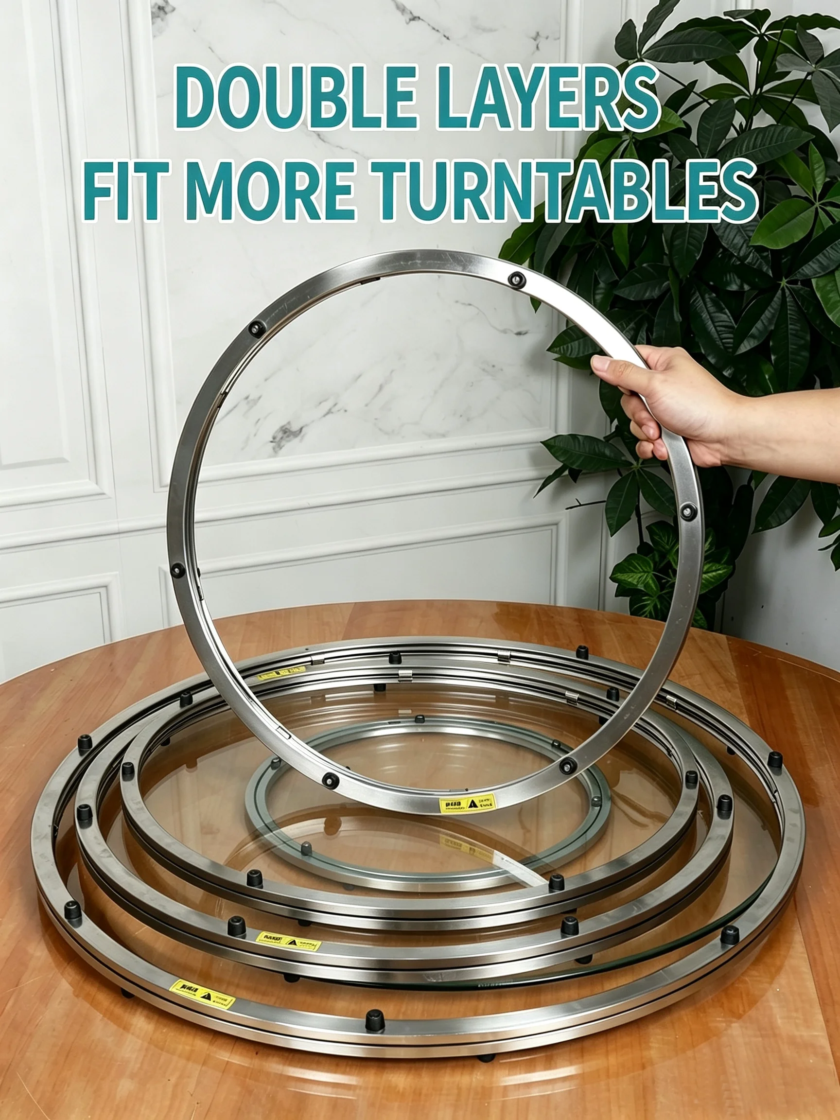 Upgraded Stable Rotating Turntable Base Bearing Stainless Steel Swivel Core Lazy Susan for Solid Wood Glass Round Dining Table