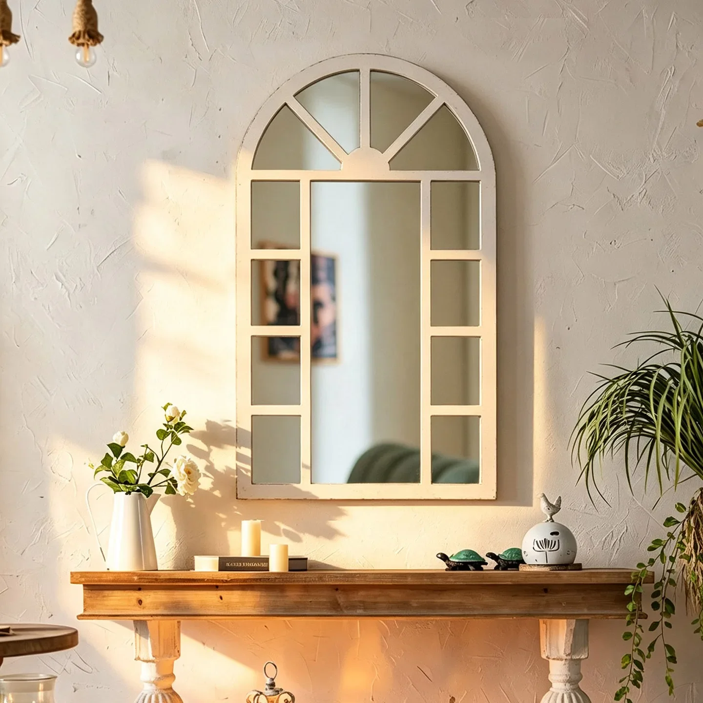 Arched false window mirror ins wall hanging decorative mirror B & B villa entrance living room wall hanging mirror
