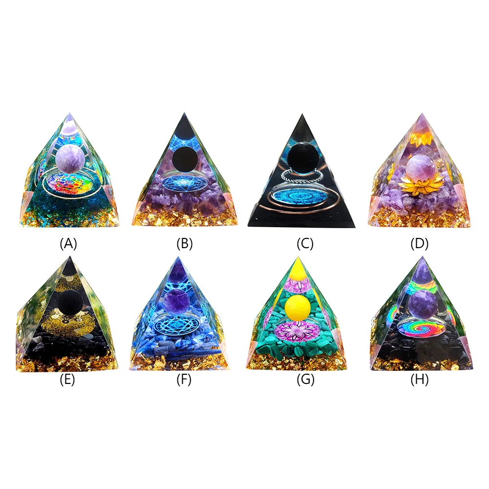 5cm Natural for Orgonite Pyramid Crystals Energy Generator Desktop Ornaments
