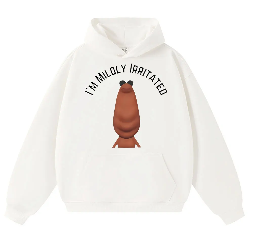 مضحك أنا مهيج معتدل ماركوس دودة ميمي هوديي الفكاهة الرجال النساء هودي البلوز الخريف الشتاء المتضخم بلوزة كاجوال
