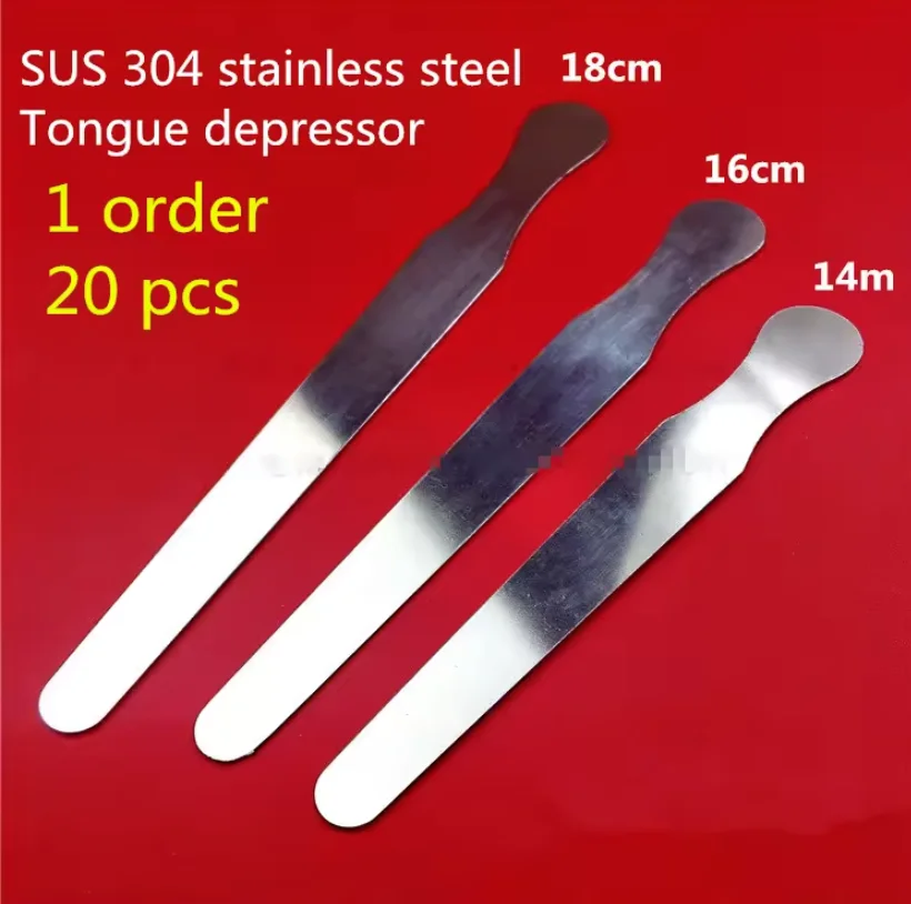 DIsposable Wooden scraper, stainless steel medical probe, tongue detector, oral examination slicing tools 20pcs pack