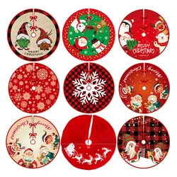 90cm Christmas Tree Skirt Santa Claus Snowflake Christmas Tree Foot Cover Decoration for Home xmas tree Carpet Base Mat new year