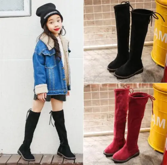 

Girls Knee-high Long Fashion Boots Princess Edition Children's Tall Snow Boots 2024 Children High Kids Shoes Bota Kid Sneakers
