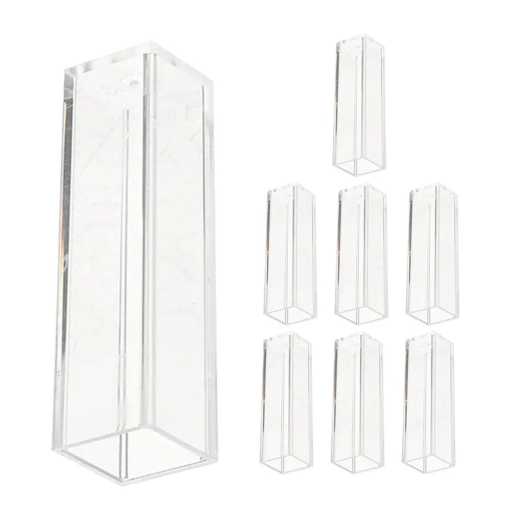 8Pcs Plastic Cuvettes Small Compact Clear Transparent Cuvettes Compatible with Most Spectrophotometers and Photometers for Lab