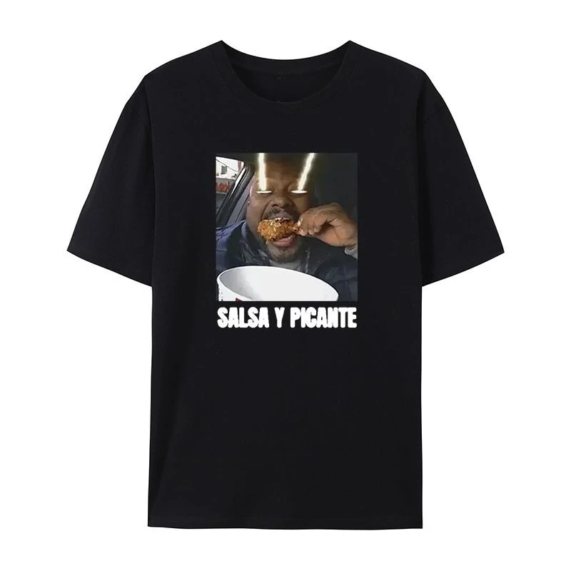 The 2025 Summer Trend Fashion Short-sleeved Salsa Y Picante Round-neck T-shirt Is Loose and Versatile for Both Men and Women