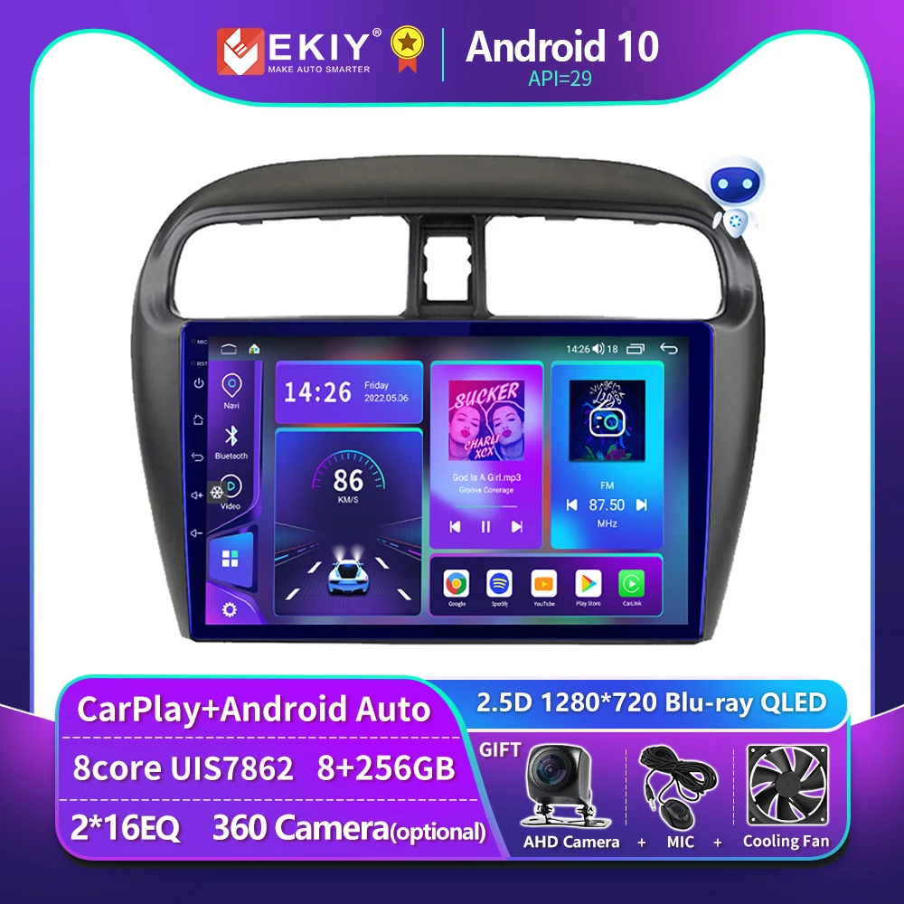 

EKIY T900A Car Radio Tape Recorder For Mitsubishi Mirage Attrage 2012-2018 Autoradio Android Auto All In One Multimedia Player Carplay Wireless Blu-ray IPS QLED Navi Navigator GPS No 2Din DVD