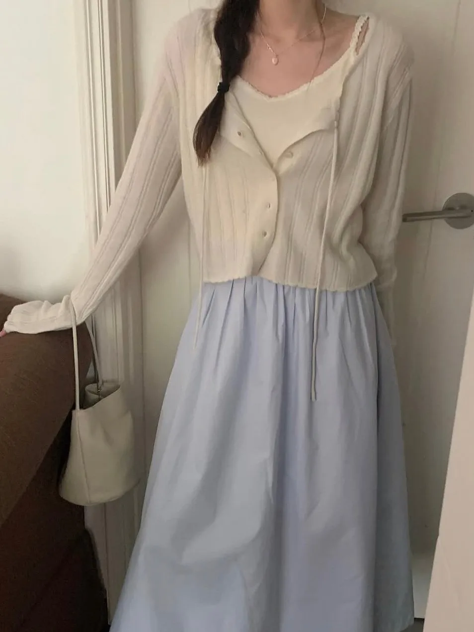 

Early Autumn New Women's Long Sve Knitted Cardigan Sweet Tied Waist Open Sle Gentle Temperament Korean Sle Top