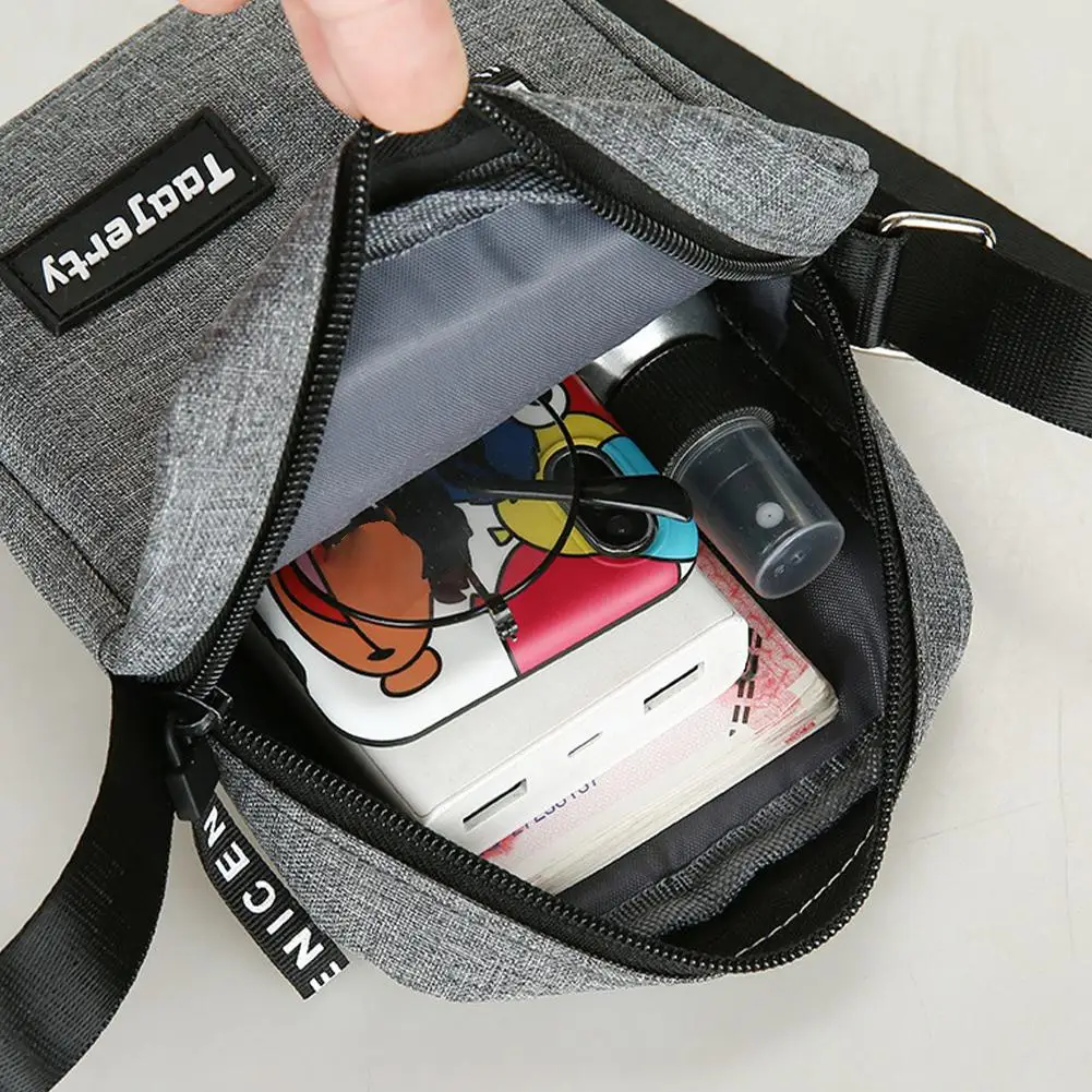 أزياء بسيطة حقائب كروسبودي حقيبة الرجال النايلون الكتف الجانب حقيبة للرجال رسول الهاتف حقيبة رافعة الزوج الصدر حزمة المحفظة #4