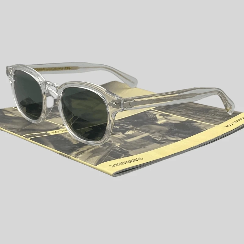 Johnny Depp Lemtosh Polarized Sunglasses Men Luxury Brand Retro Fashion Acetate Frame Green Lens Women Driver Lampshade