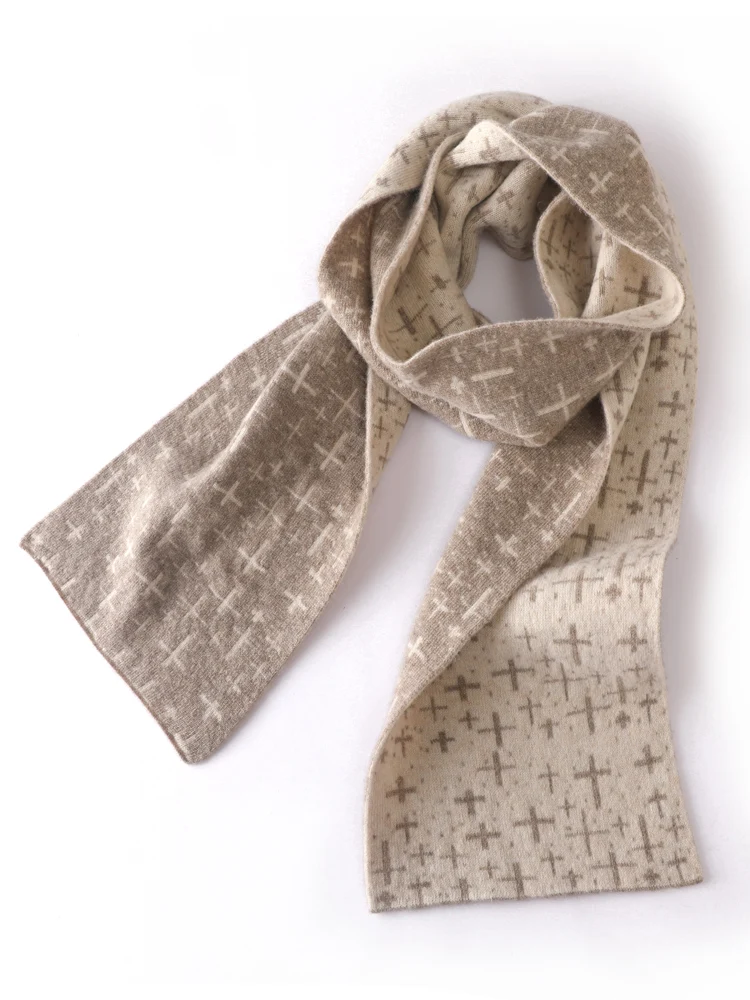 ชุดหมวกและผ้าพันคอไหมพรมขนแกะเมอริโนแท้ 100% สำหรับผู้หญิง สไตล์ลำลอง อุ่น นุ่ม แฟชั่นฤดูใบไม้ร่วงและฤดูหนาว  ชุดหมวกและผ้าพันคอไหมแคชเมียร์