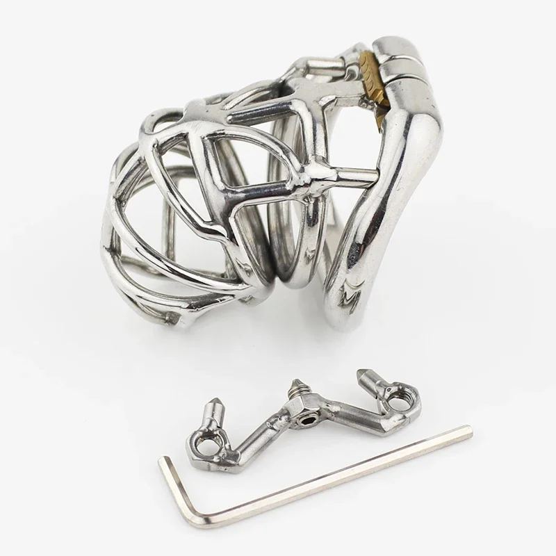 Latest Design Male Chastity Device Adult Cock Cage With Curve Cock Ring Sex Toys Bondage Penis Chastity Belt