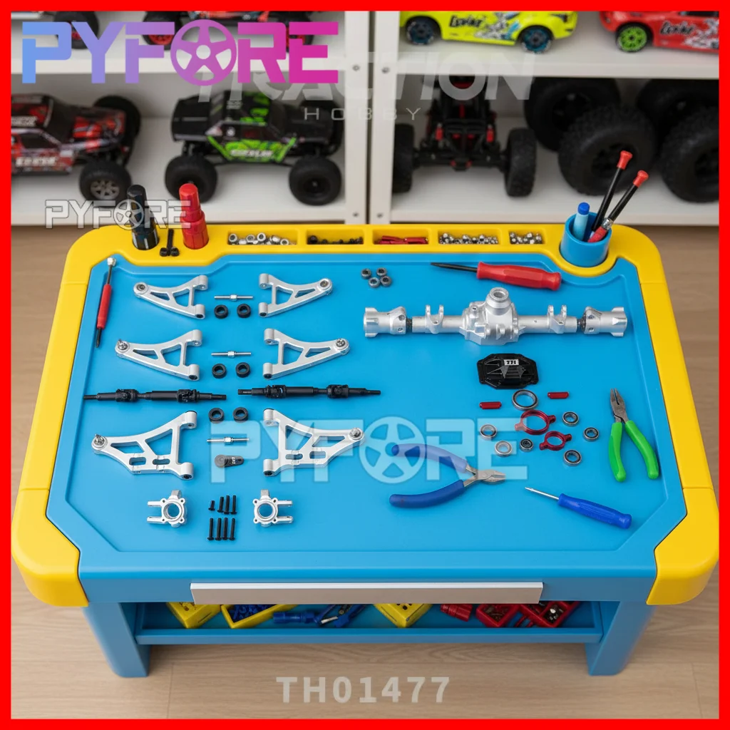 

KM TANK300 / F150 RC Гусеничный детали для обновления TH01477 Металлический удлиненный поворотный рычаг + TH01478 Комплект моста с металлической задней прямой осью