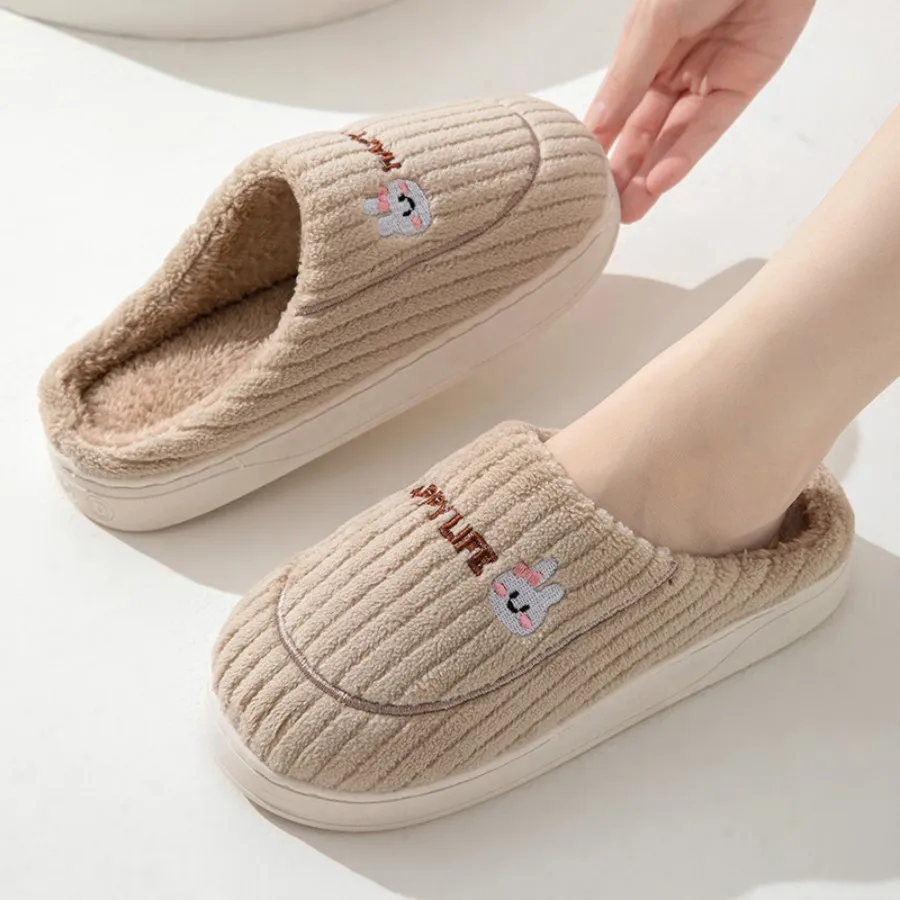 New Men Home Slippers Winter Warm Slipper Couples Comfort Furry Shoes Casual Shoes Indoor Thick Plush Slides