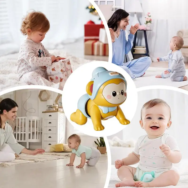 Walking Animal Toy Cartoon Monkey Koala Shape Crawling Encouraging Toys Zabawka edukacyjna z muzyką Interaktywna zabawka sensoryczna dla