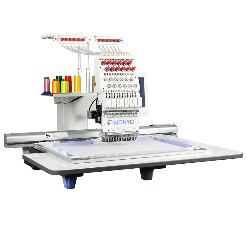 For New Single Head Computerized Embroidery Machine for Home Use Retail Cap T-Shirt Hat Embroidery 1200 RPM