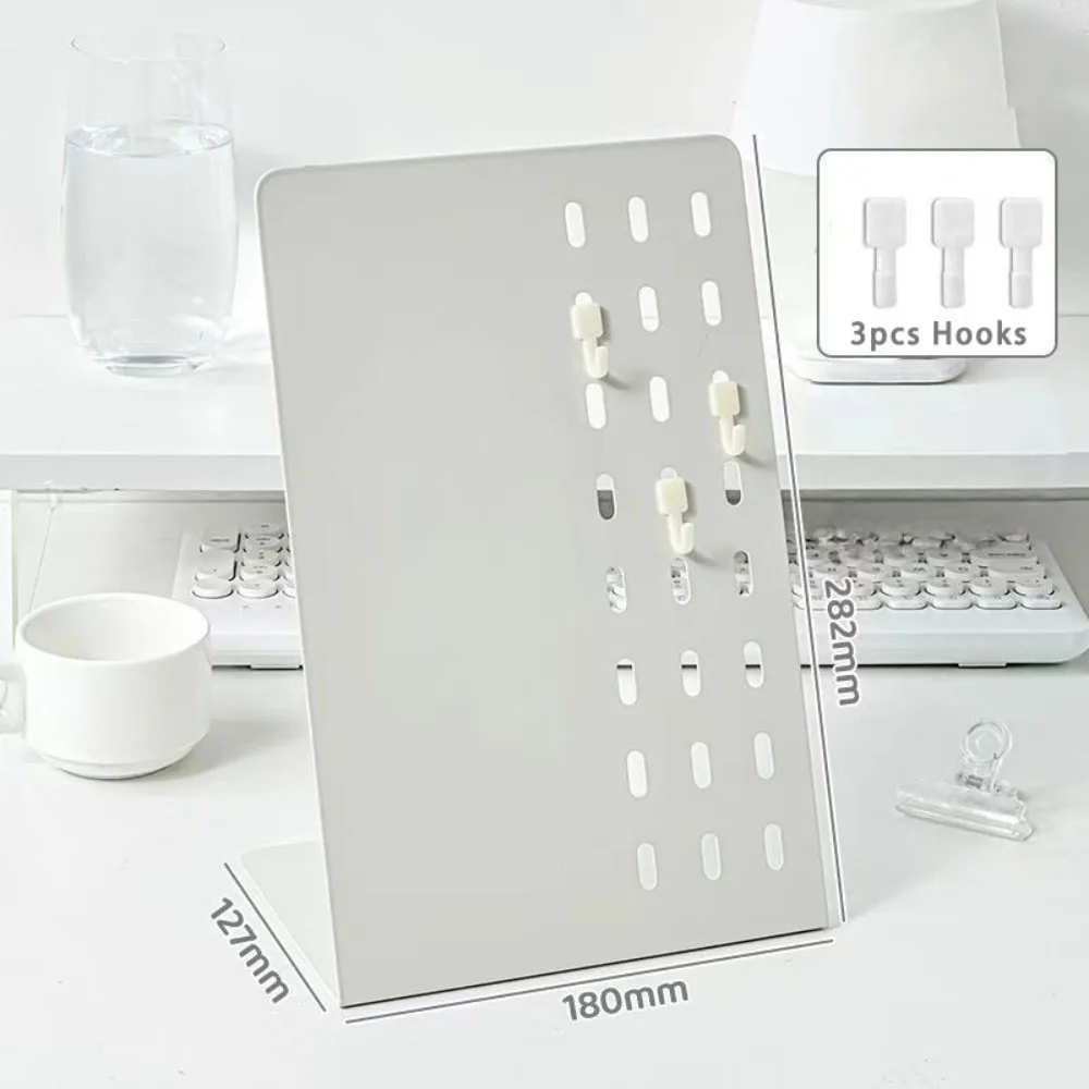 

Metal Desktop Message Board with Pegboard Vertical Magnetic Display Board DIY Design Badge Notes Storage Desktop Storage Rack