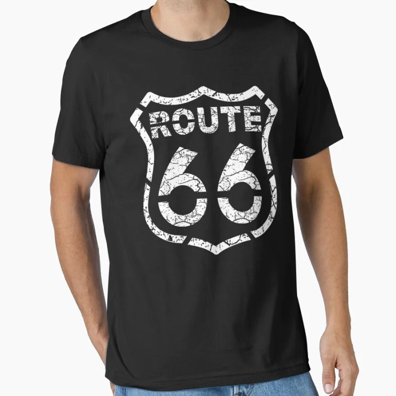 

Vintage The Mother Road Route 66 us highway sign printed T Shirt for men large size Adult tops S-6XL