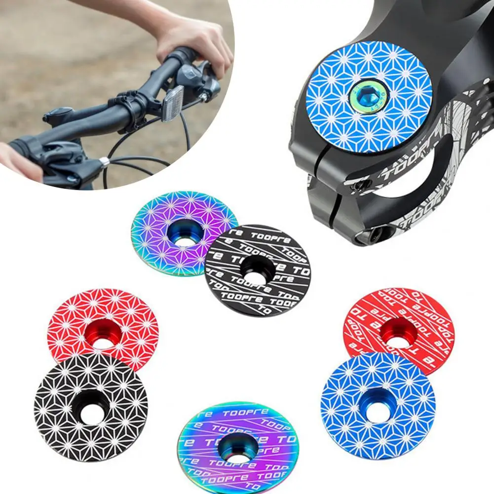 1 Set Compact Bicycle Fork Tube Headset Cap Aluminum Alloy Bicycle Stem Screw MTB Road Bike Stem Cover Bike Accessories