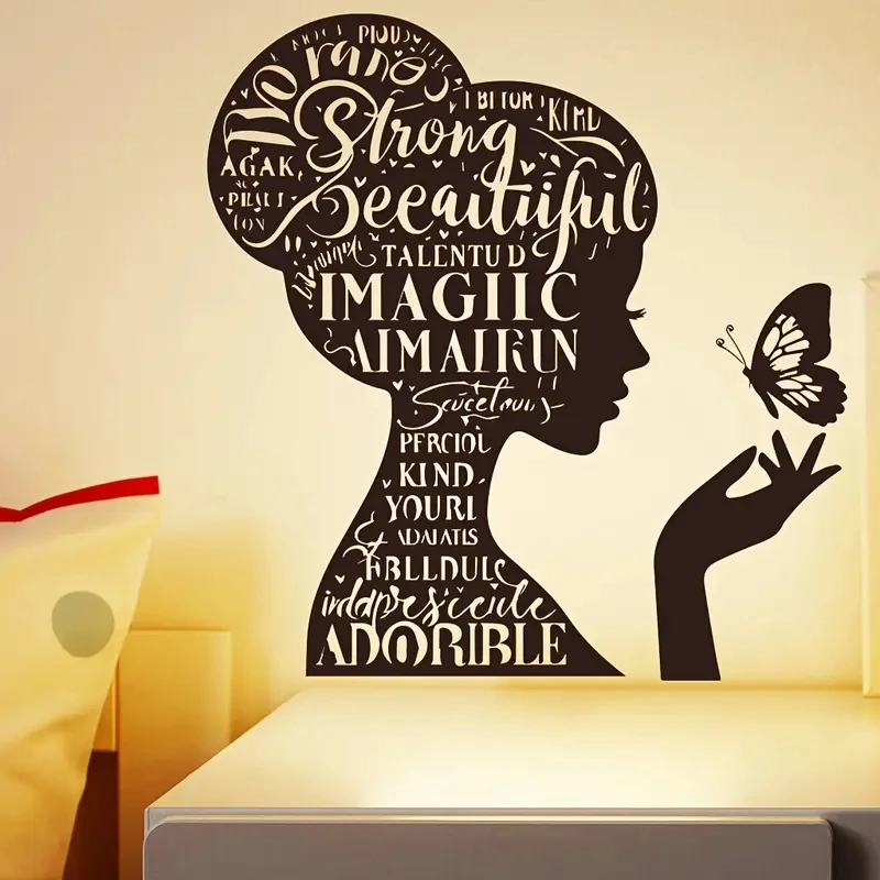 

Woman Inspirational English Stickers,Wall Toilet Decal Removable, Waterproof Vinyl Car Sticker for Bathroom Decor,
