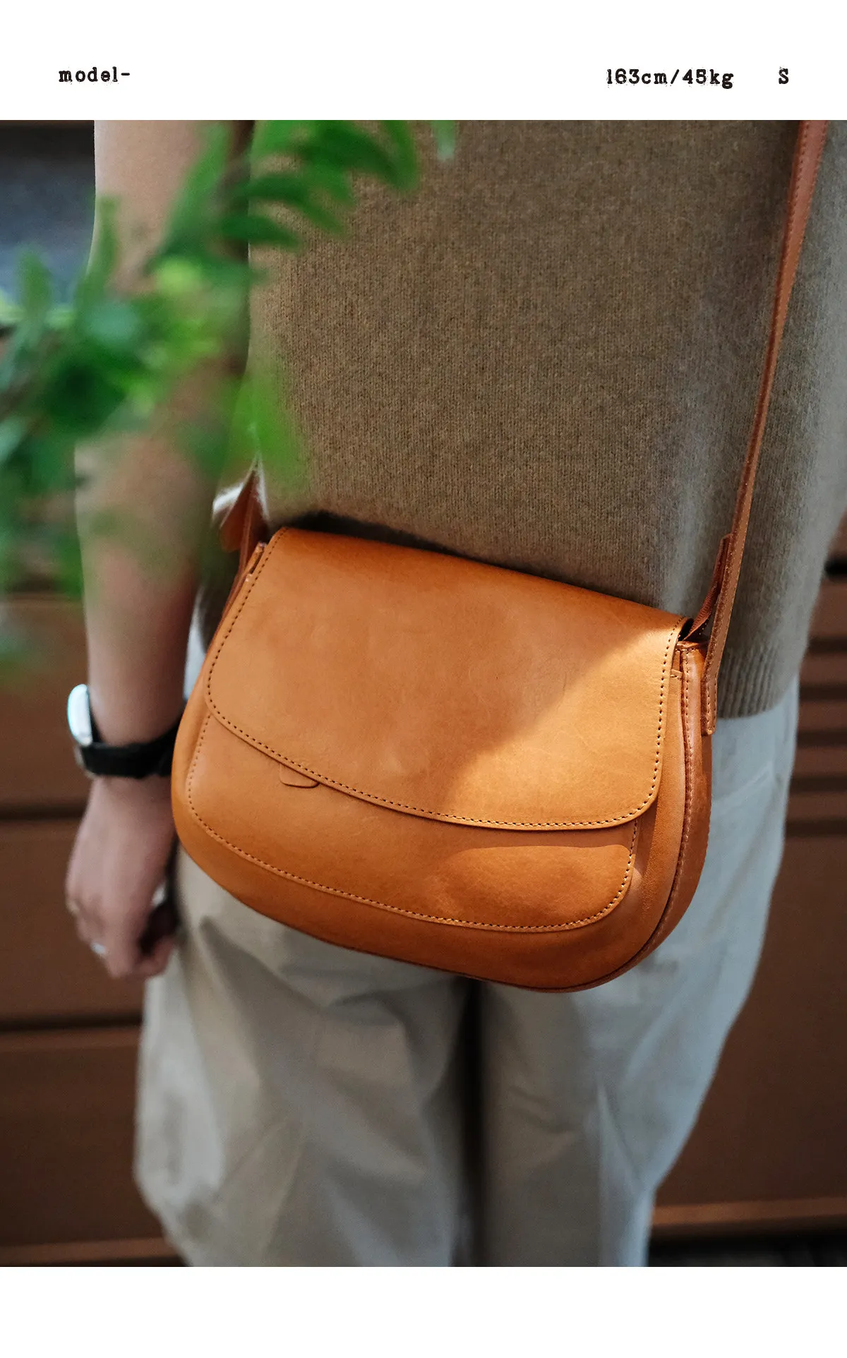 Vintage Designer Handgefertigte Grüne Umhängetasche aus Pflanzlich Gegerbtem Rindsleder für Damen, Luxuriöse Echte Leder-Schultertasche für Outdoor-Reisen – Detail 4