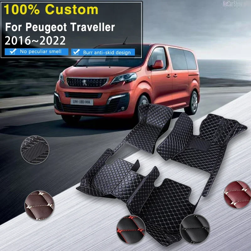 

Complete Non-hybrid Vehicle Car Mats For Peugeot Traveller Passenger 2016~2022 Foot Rugs Set Tapete Automotivo Para Carro Car Ac