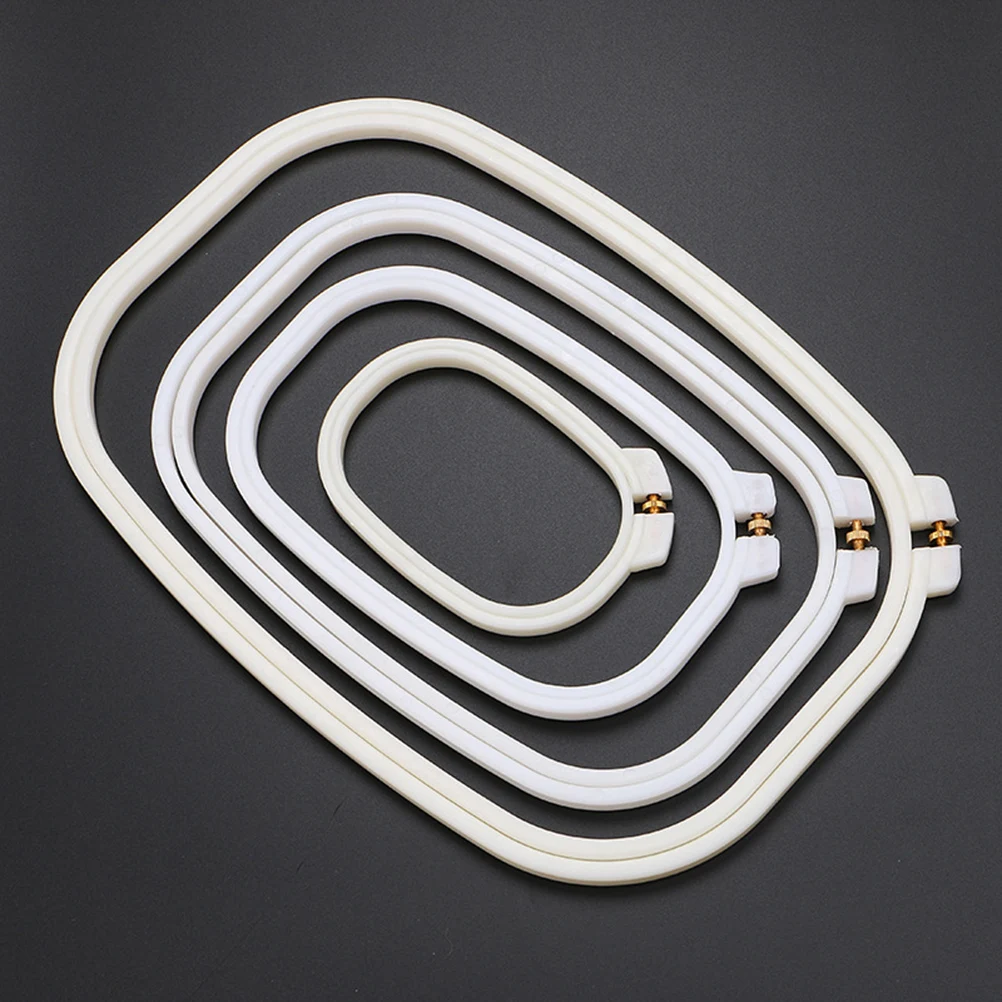 

Embroidery Hoop Cross Stitch Beige Frame ABS Plastic Smooth Elastic Copper Screw Tighten Loosen Cloth DIY Craft Gift