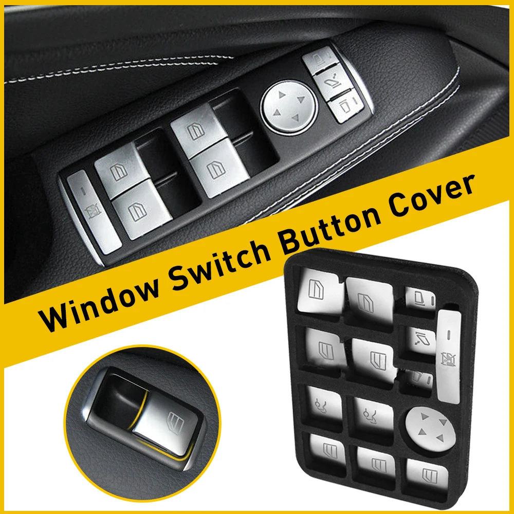 Car Door Armrest Window Switch Button Cover Trim for Mercedes Benz C180 C200 C230 C250 C280 C300 C350 C400 CLA180 Accessories