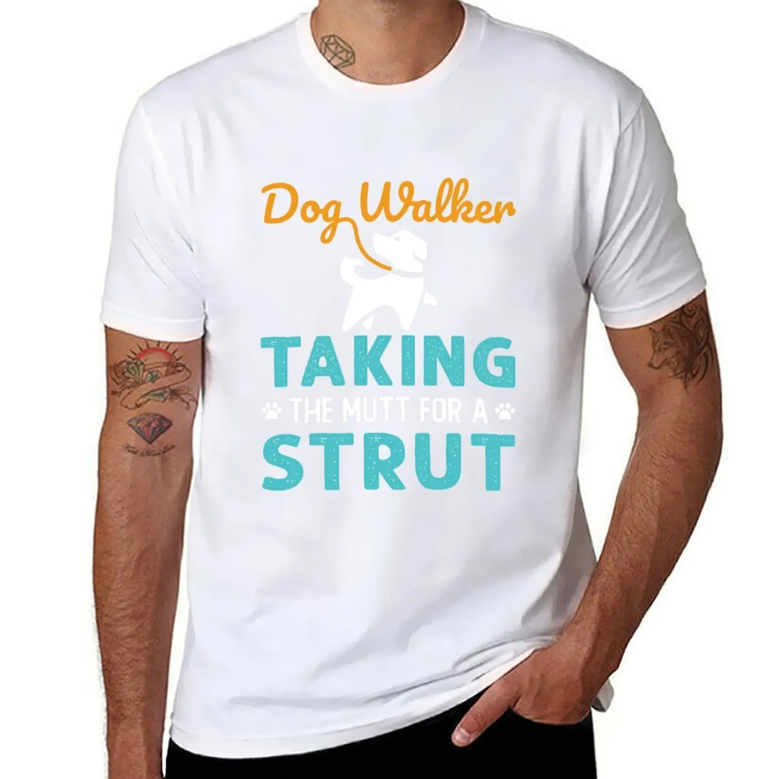 

Dog Walker Taking the Mutt for a Strut T-Shirt t shirts for man pack white man tshirt T-Shirt