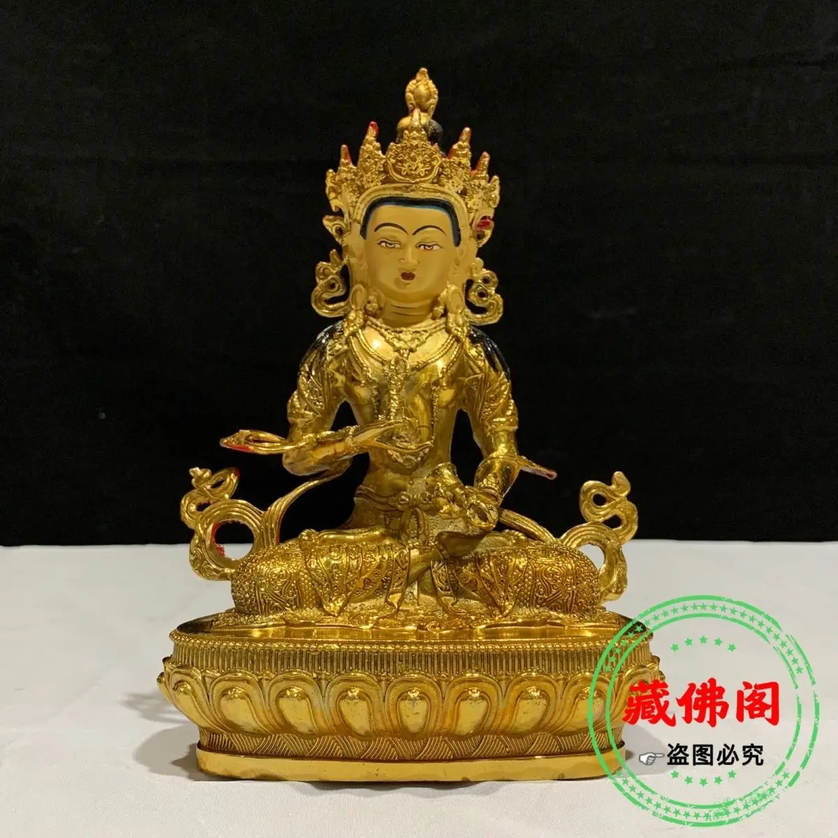 

Seven-inch vajrasattva pure copper precision work Tibetan Guanyin bronze statue home decoration Buddhist temple sculpture