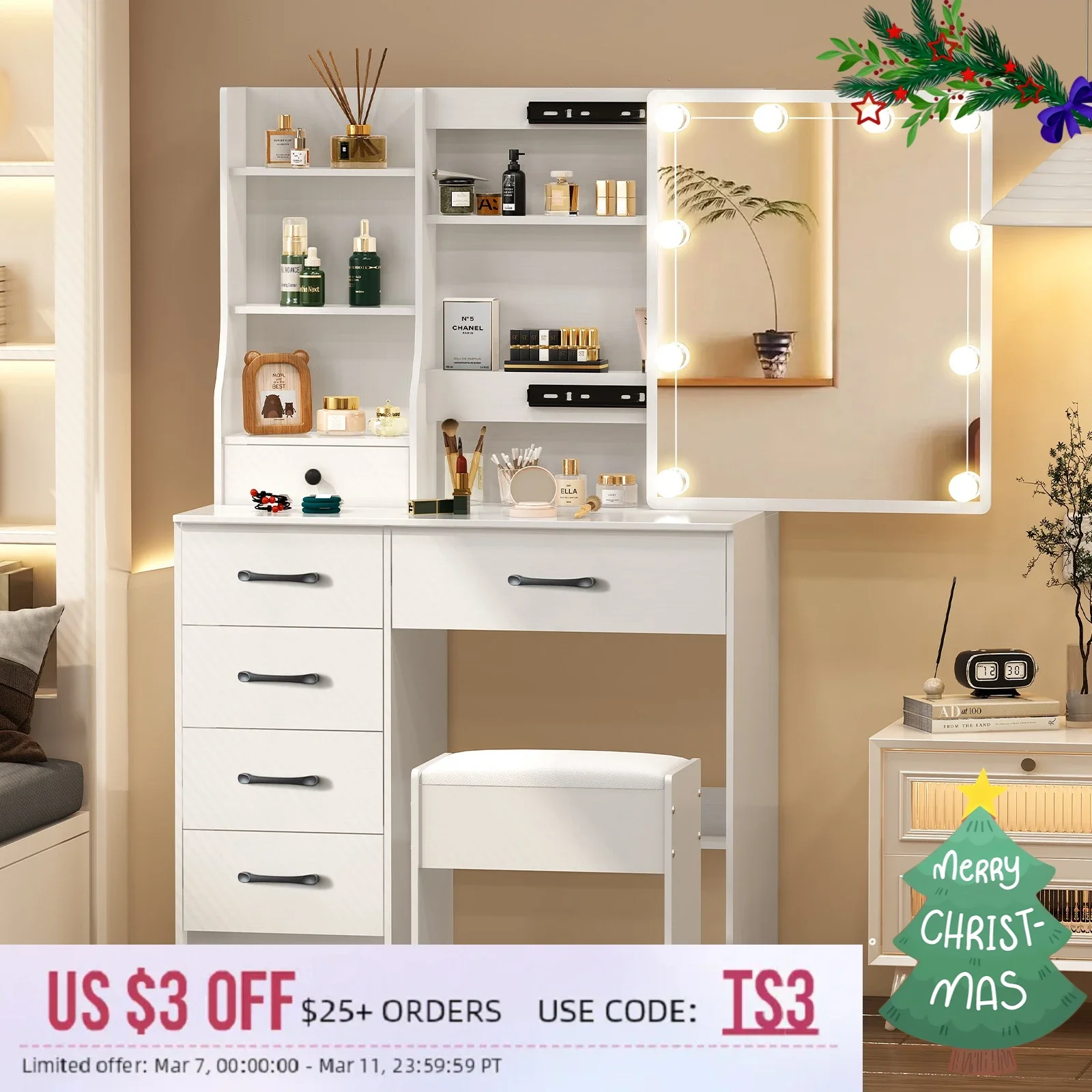 6 Drawers Vanity Ma…