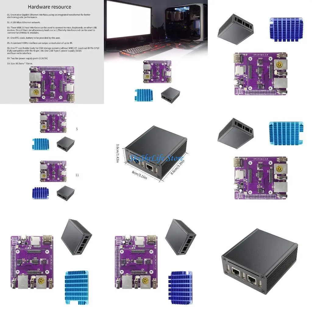 

E65E CM4 Expansion Board For RPi Compute Module 4 Mini Expansion Board Compute Module