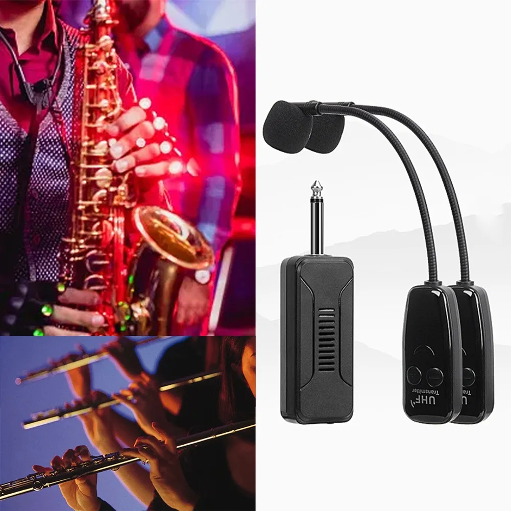 

Wireless Instruments Saxophone Microphone Flute Erhu Microphone 2 Wireless Musical 2 In 1 Rechargeable Saxophone Accessories