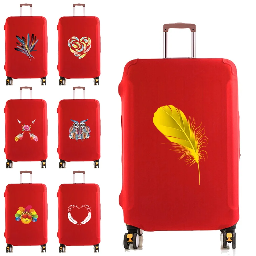

Luggage Protective Cover Travel Suitcase Elastic Dust Cases for 18-28 Inches Feather Pattern Trolley Case Travel Accessories