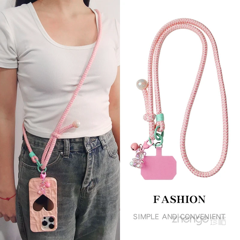 

Регулируемый плетеный ремешок для шеи через плечо, женский длинный ремешок с зажимом