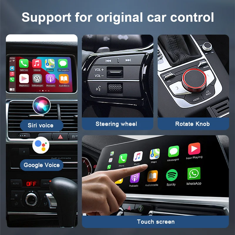 Wireless Apple CarPlay & Android Auto Wireless Adapter, 5.8 GHz Wireless Carplay Dongle for Wired Apple Carplay & Android