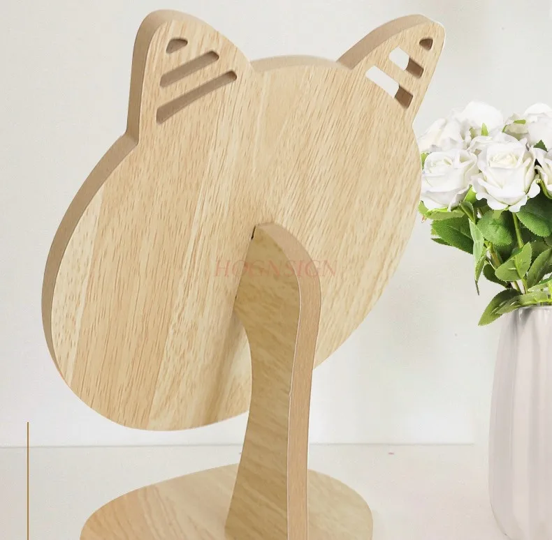 Miroir de dessin animé mignon, miroir de maquillage de bureau en bois, miroir de dressing simple face haute définition, miroir de bureau