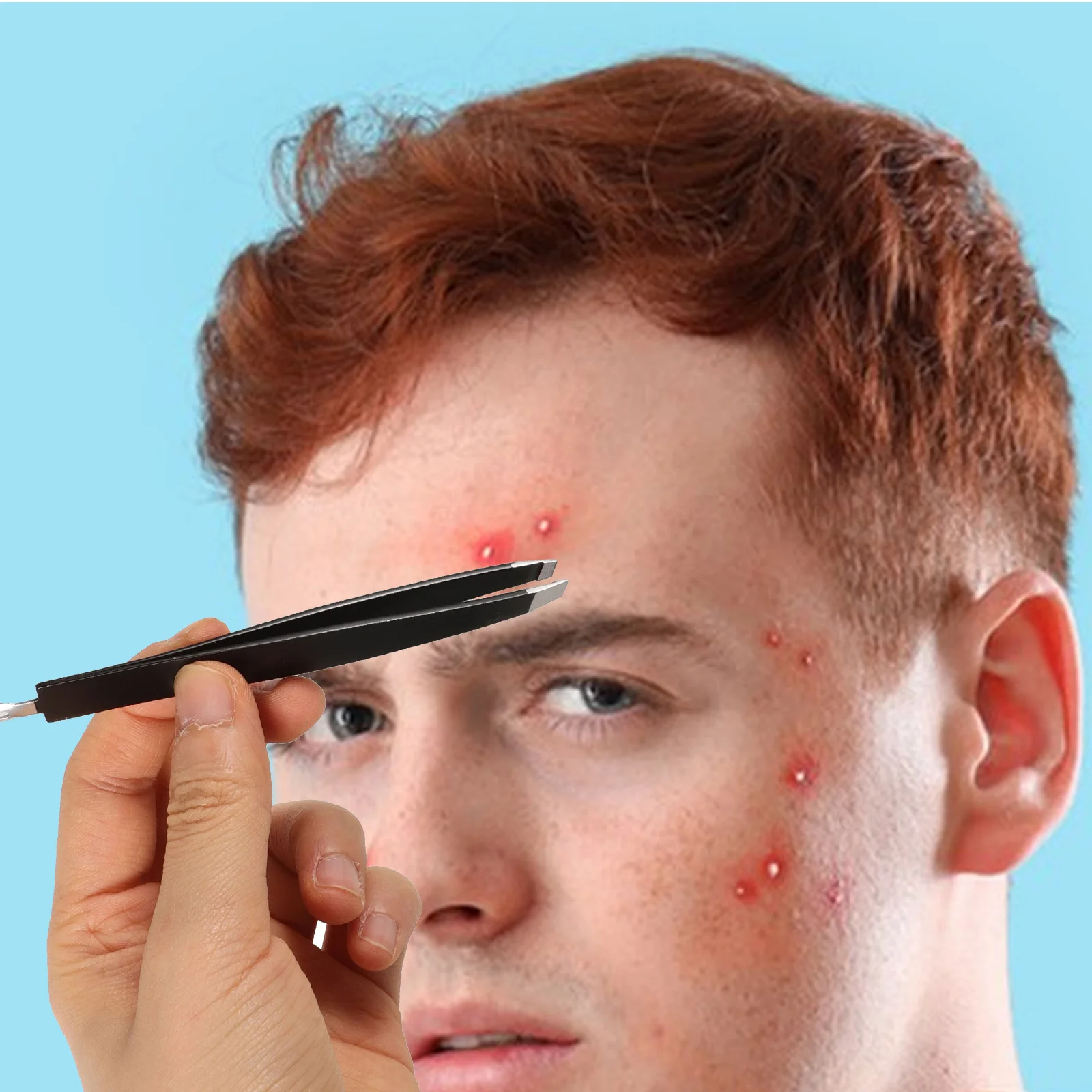 Pinza Ergonómica de Acero Inoxidable para Maquillaje de Cejas, para Recortar, Dar Forma y Posicionar las Pestañas, Herramienta de Belleza