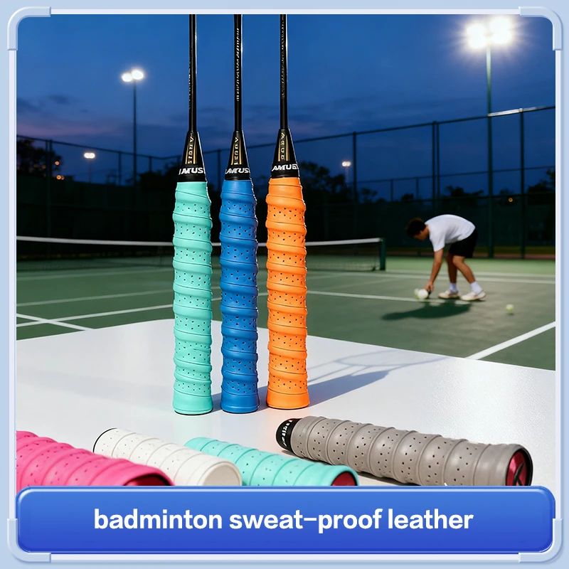 

Badminton Keel Hand Rubber Thickened Non-Slip Sweatband Laminated Perforated Tennis Racket Handle Leather Fishing Rod Winding Ta