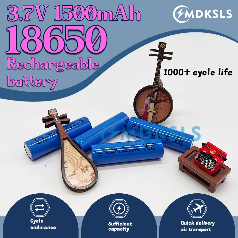 

New 18650 3.7v 1500mah Original Li ion rechargeable battery for Headlamp Mini Fan Laser Pointer Flashlight DIY Power Bank