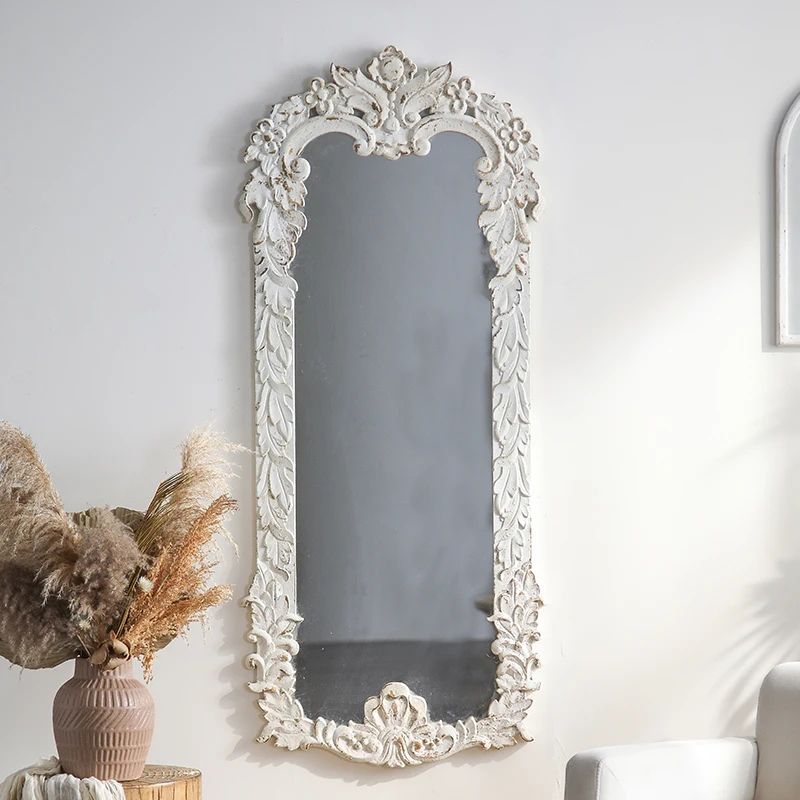 

European-style Roman-style retro mirror full-body full-length mirror wall-mounted artistic entrance living room wall decorative