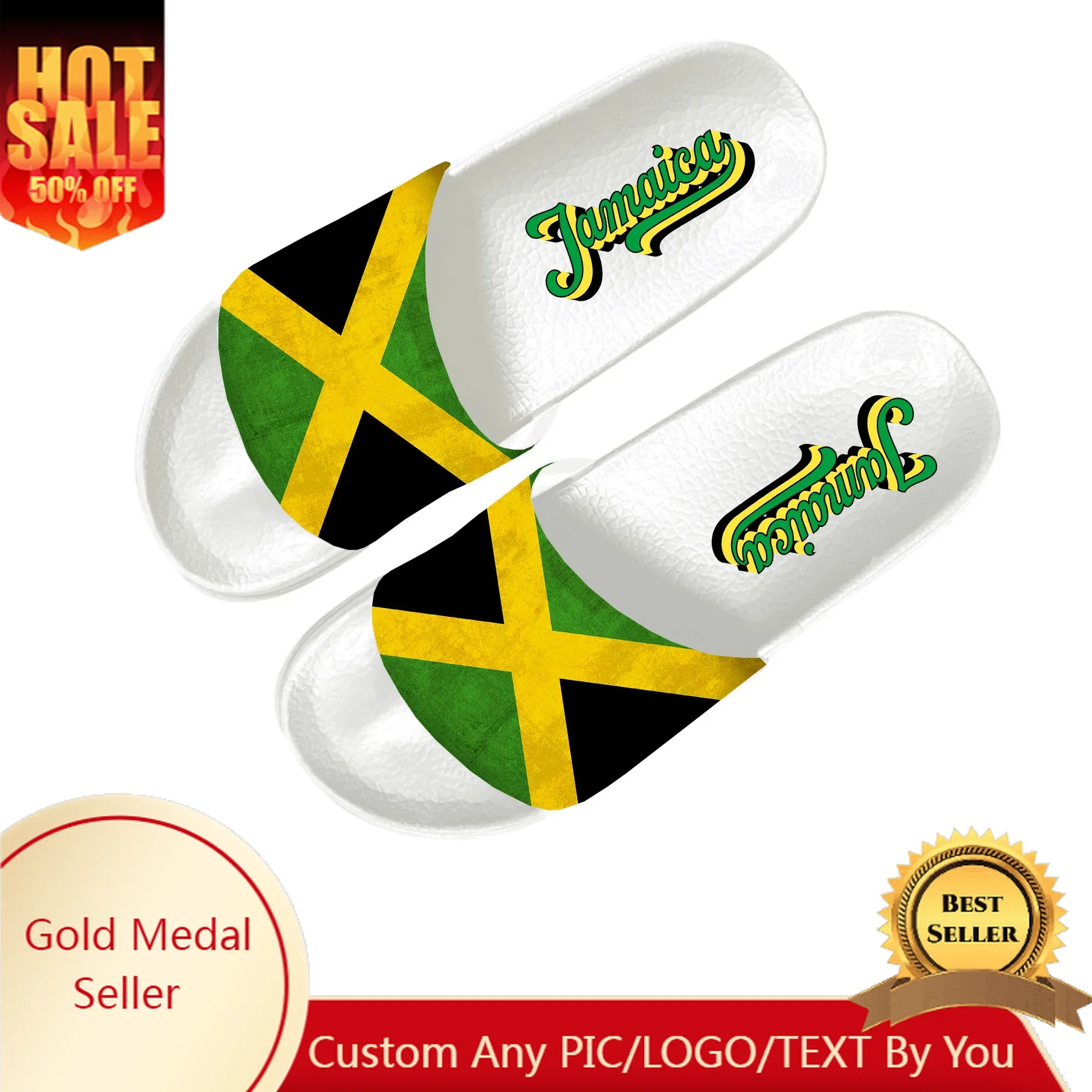 

Jamaican Flag Slippers Home Customized Water Shoes Men Women Teenagers Children Bathroom Pool Sandals That Can Be Worn Outside