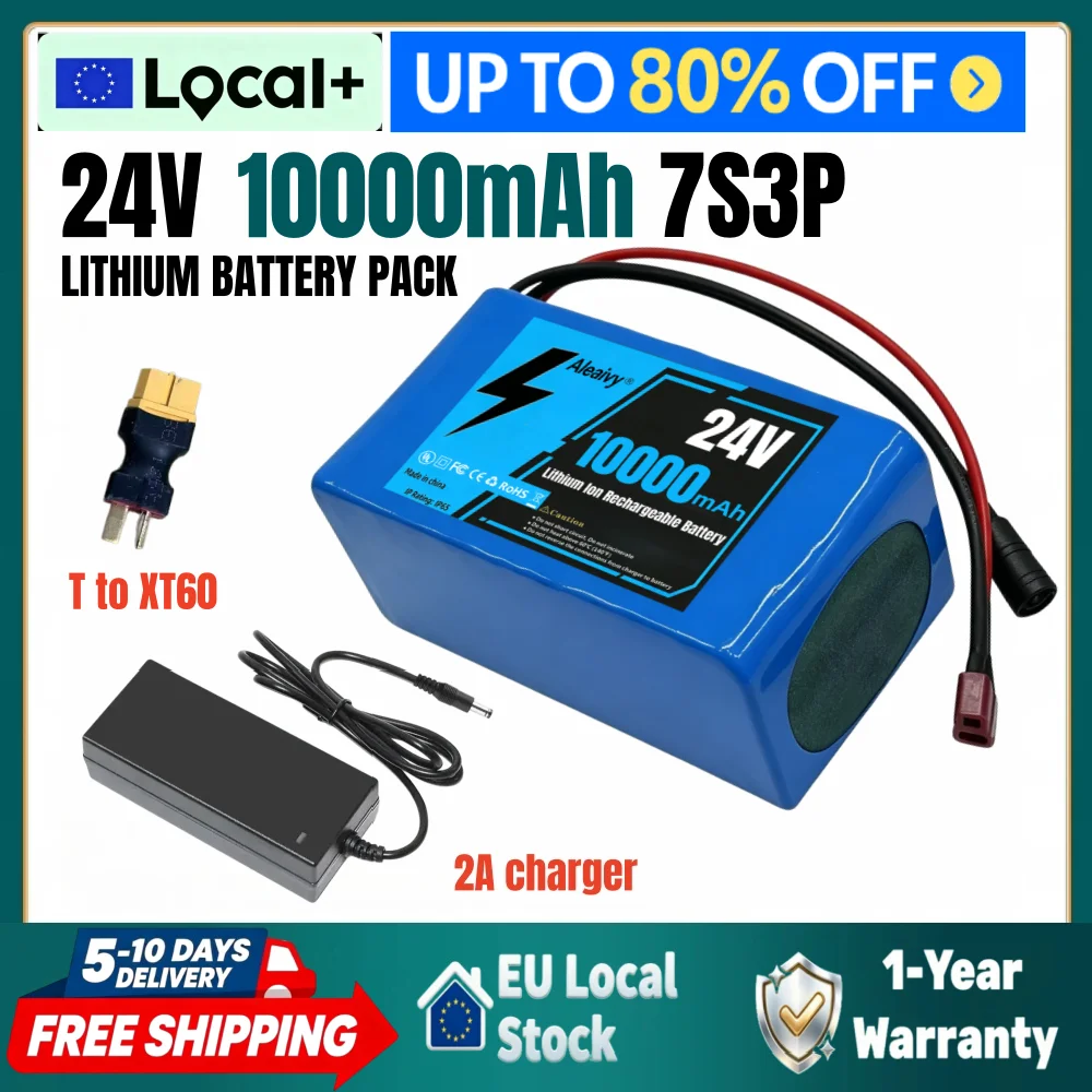 Neuer Hochleistungs-24-V-10000-mAh-7S3P-18650-Lithium-Akku – Intelligenter BMS-Schutz, wiederaufladbarer Ersatz für Elektrorollstühle, Elektromobile und Elektrofahrräder