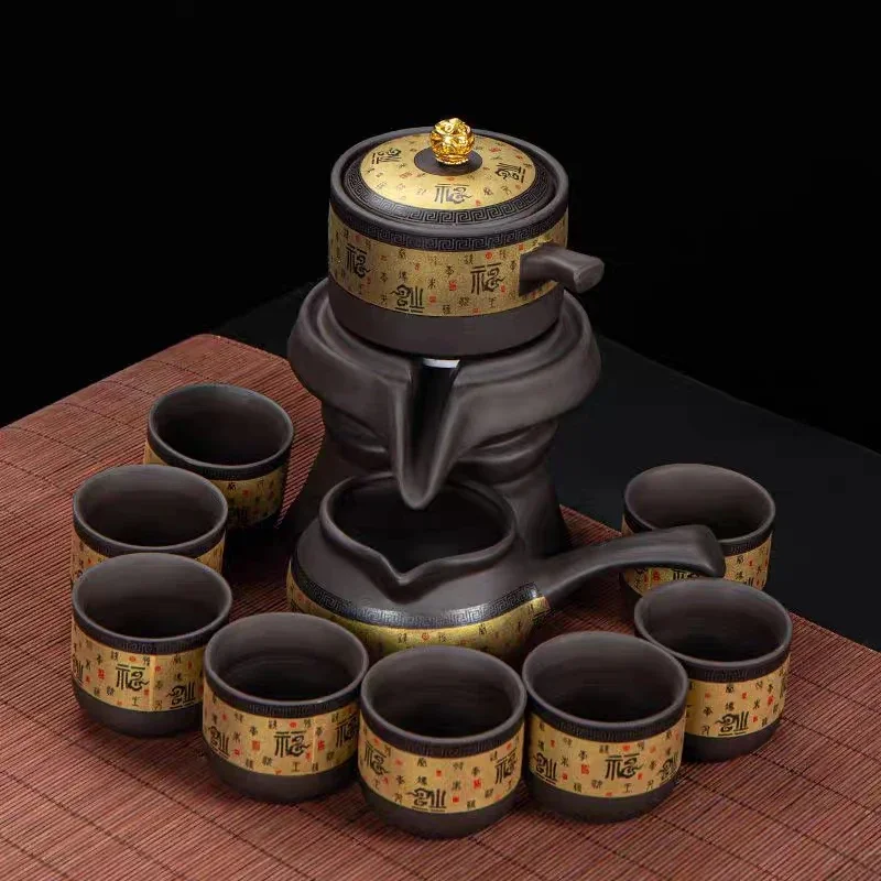 

10 шт., китайский чайный сервиз, дорожный высококачественный автоматический чайник из костяного фарфора и кунг-фу на 8 человек