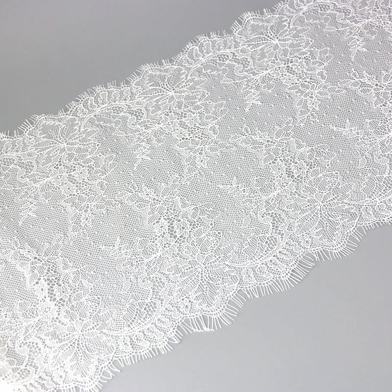 (3 meters/lot) 260mm White Eyelash Lace Ribbon Fbric Decoration Love Wedding Dress Accessories DIY handmade Ribbon